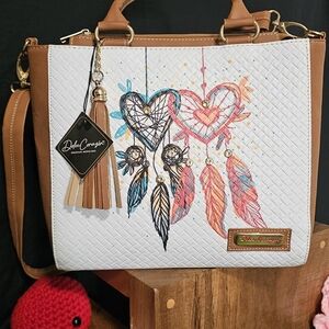 White and Brown Dreamcatcher Tote Bag